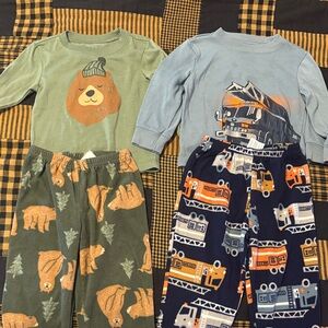 Carter's Green Bear and Blue Truck Pajama Set